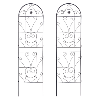 Dwie czarne podpórki do roślin o wymiarze 190x55 cm od firmy Cultivo