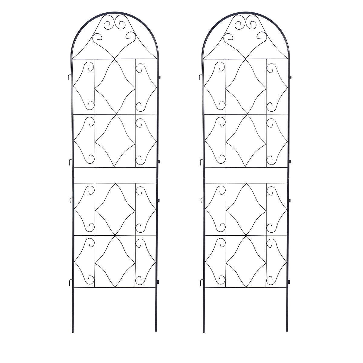 Dwie czarne podpórki do roślin o wymiarze 190x55 cm od firmy Cultivo