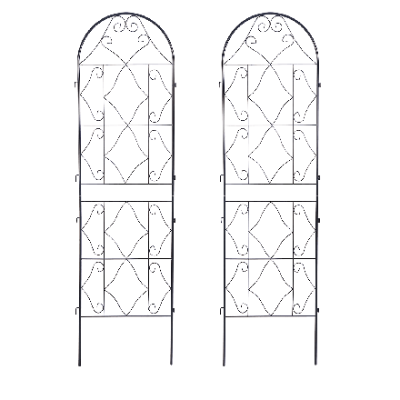 Dwie czarne podpórki do roślin o wymiarze 190x55 cm od firmy Cultivo