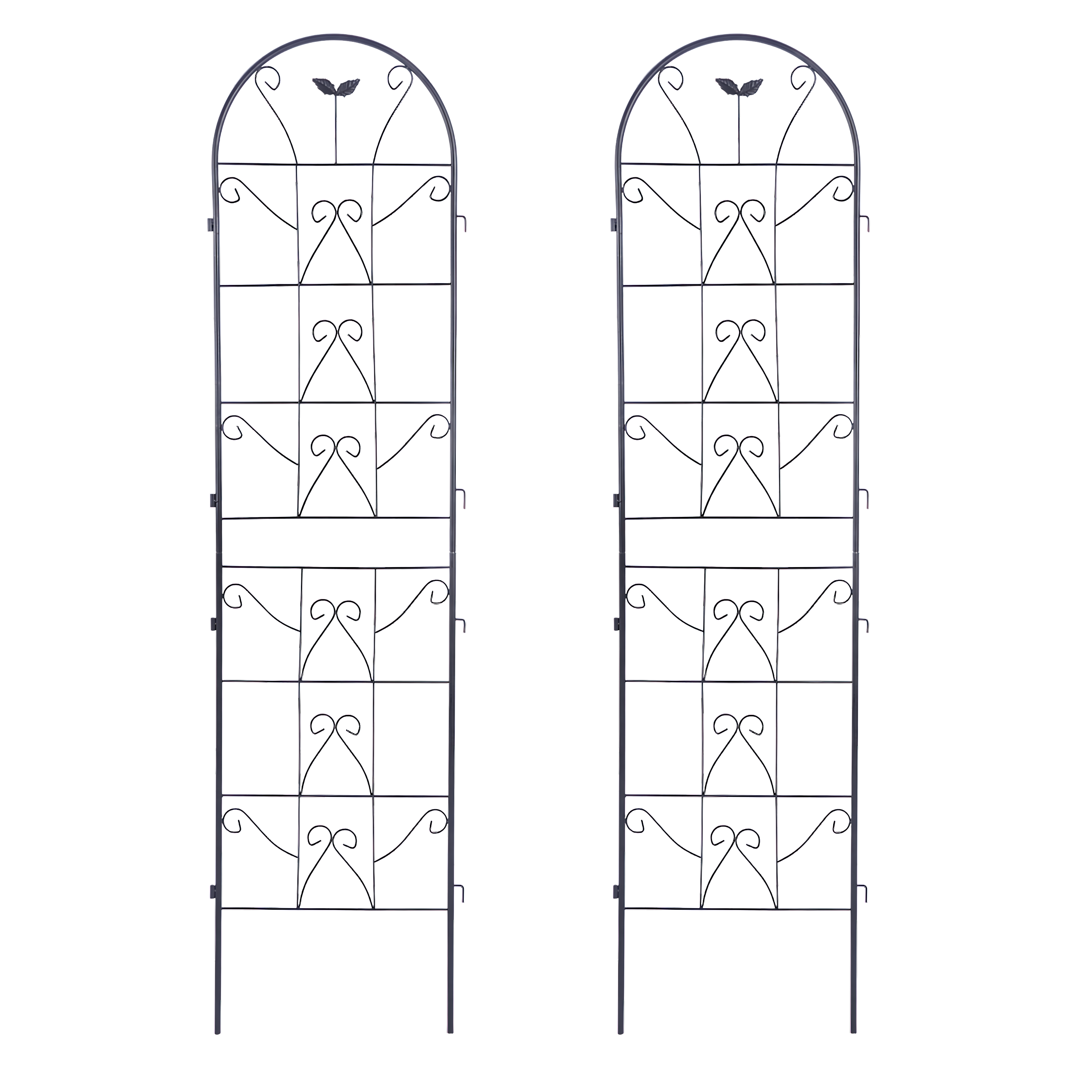 Dwie czarne podpórki do roślin o wymiarze 190x55 cm od firmy Cultivo