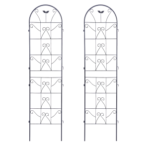 Dwie czarne podpórki do roślin o wymiarze 190x55 cm od firmy Cultivo