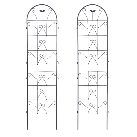 Dwie czarne podpórki do roślin o wymiarze 190x55 cm od firmy Cultivo
