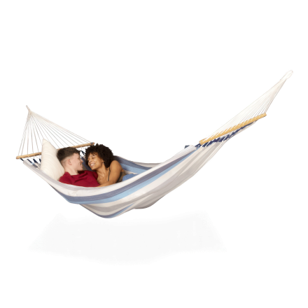 Hamak dwuosobowy ALISIO Sea Salt z drążkiem - LA SIESTA