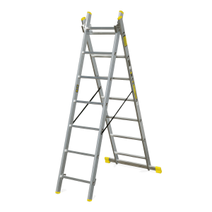 dwuelementowa drabina aluminiowa 7-stopniowa
