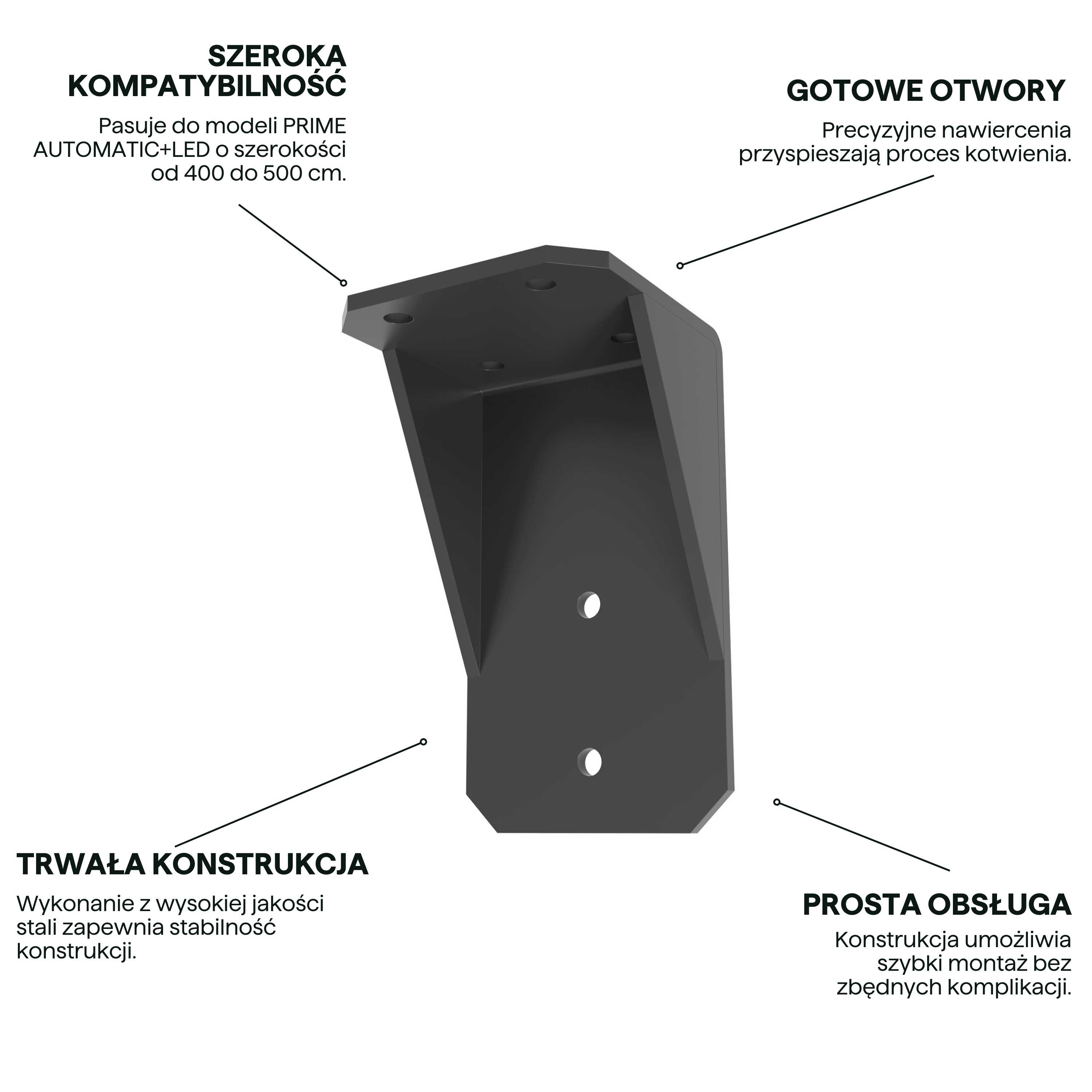 Характеристики кронштейна стельового PRIME Dark Grey Gutroof