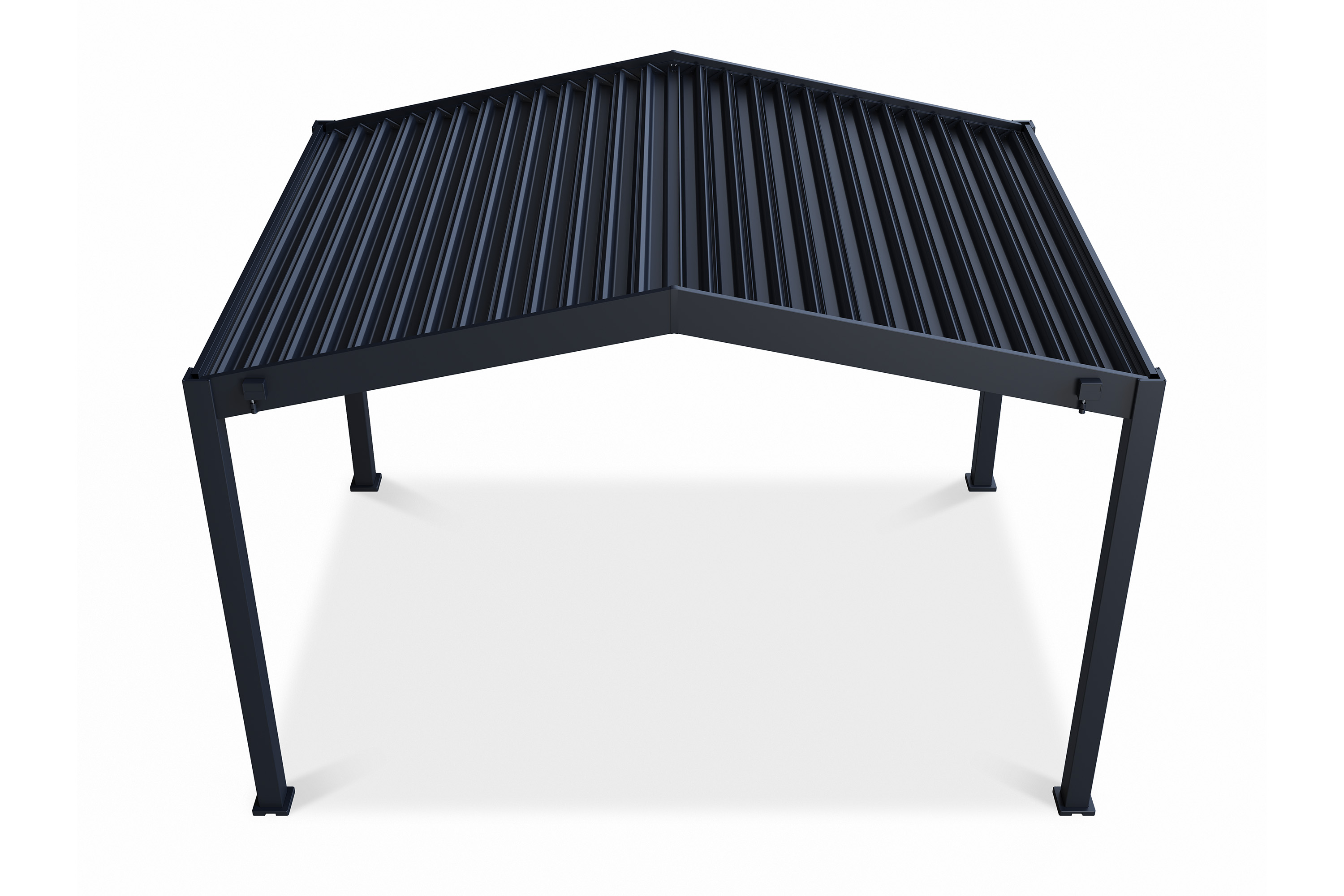 Pohľad zhora na terasov&uacute; pergolu SUMMIT 4x3 Anthracite - Gutroof