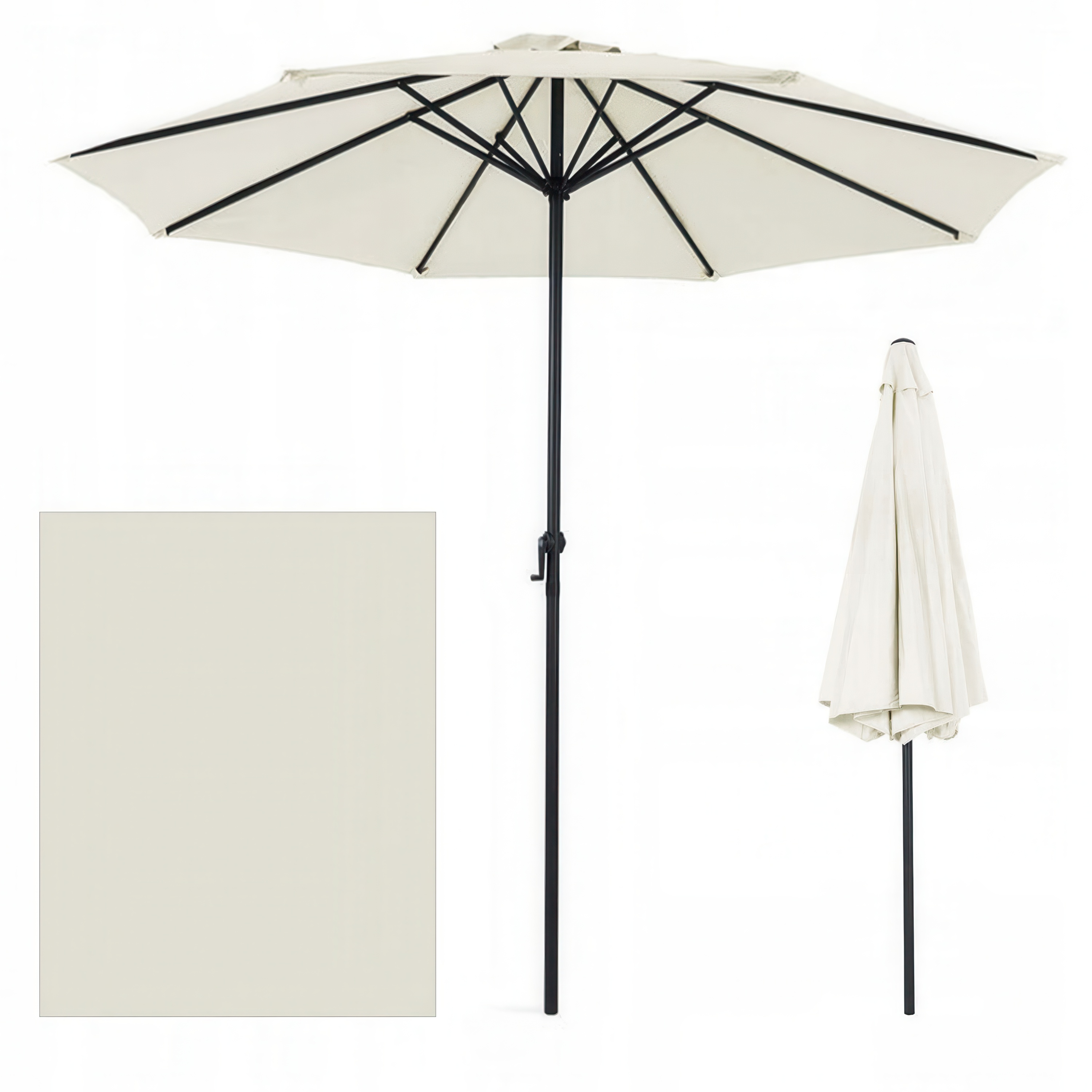 Parasol z masztem centralnym SAMOS 3m Beige - Focus Garden