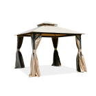 Pawilon ogrodowy VANCOUVER od firmy Hardmaister z odsłoniętymi zasłonami