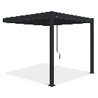 Pergola ELEGANCE WALL 3x3 Anthracite przymocowana do ściany domu w aranżacji