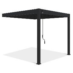 Pergola ELEGANCE WALL 3x3 Anthracite przymocowana do ściany domu w aranżacji