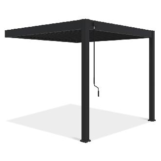 Pergola ELEGANCE WALL 3x3 Anthracite przymocowana do ściany domu w aranżacji