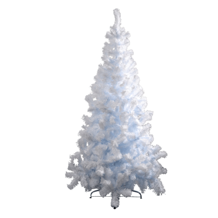 Białe drzewko świąteczne ALABASTER o wysokości 210 cm imitujące sosnę