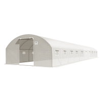 Tunel Foliowy PODWÓJNE Drzwi 4x10x2 - 40m2 10 sekcji Biały