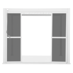 Białe przesuwne drzwi poliwęglanowe do pergol o szerokości 4m w kolorze białym