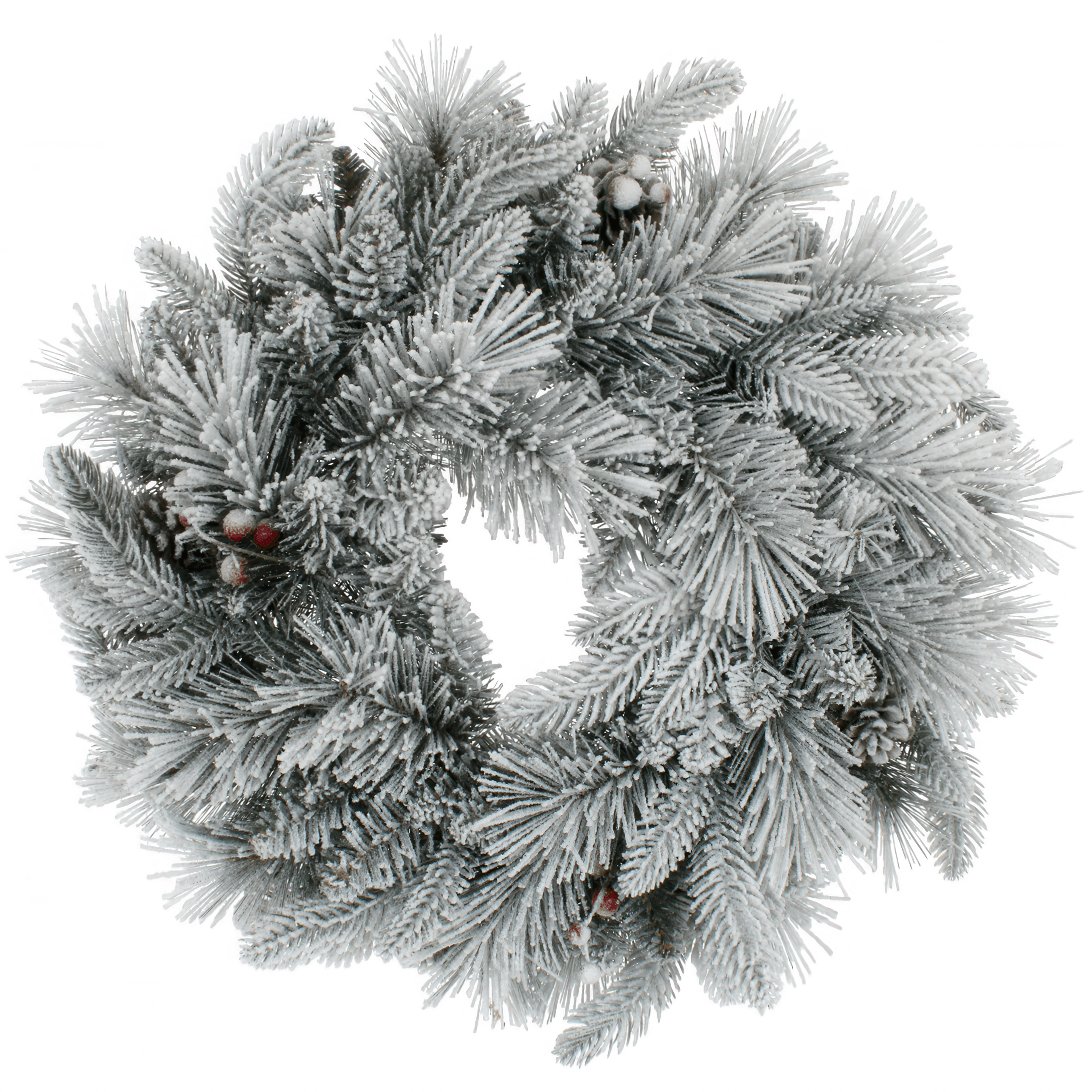Wianek świerkowy KRYSZTAŁ dekorowany, śr. 60cm