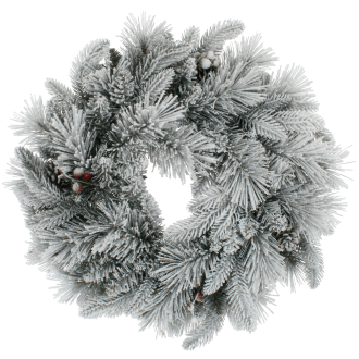 Wianek świerkowy KRYSZTAŁ dekorowany, śr. 60cm