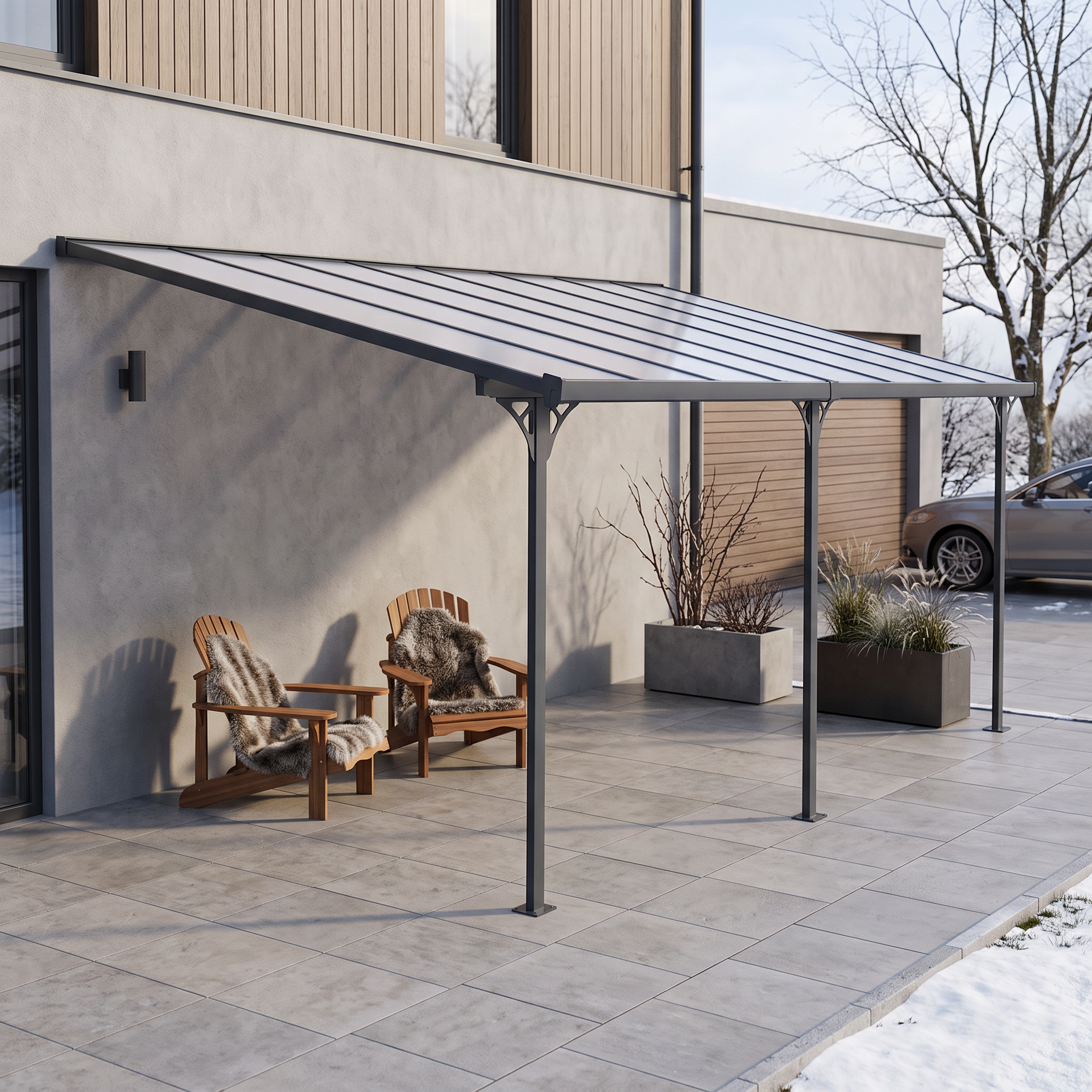 Wiata ogrodowa ATLANTA 3x5m Cold Grey — aranżacja