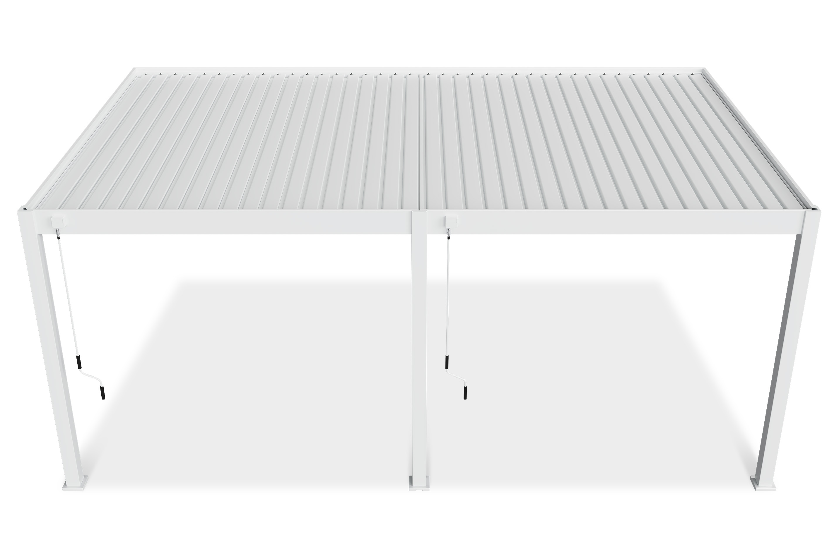 Widok z g&oacute;ry na pergolę tarasową DELUXE Wall 3,6x6 White marki Gutroof