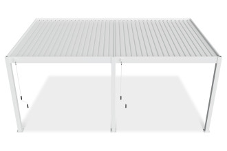 Widok z g&oacute;ry na pergolę tarasową DELUXE Wall 3,6x6 White marki Gutroof