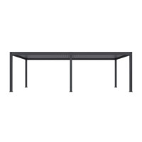 Widok frontalny pergoli tarasowej DELUXE PRO AUTOMATIC z oświetleniem LED kolor antracytowy 4x8m