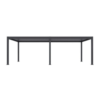 Widok frontalny pergoli tarasowej DELUXE PRO AUTOMATIC z oświetleniem LED kolor antracytowy 4x8m