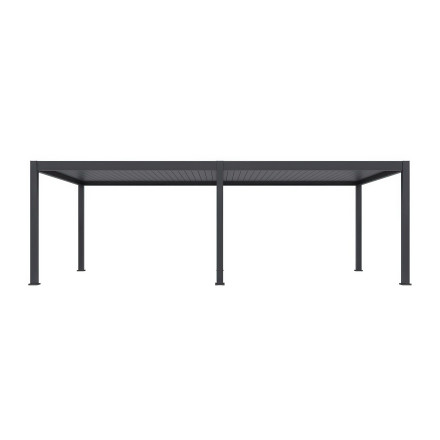 Widok frontalny pergoli tarasowej DELUXE PRO AUTOMATIC z oświetleniem LED kolor antracytowy 4x8m