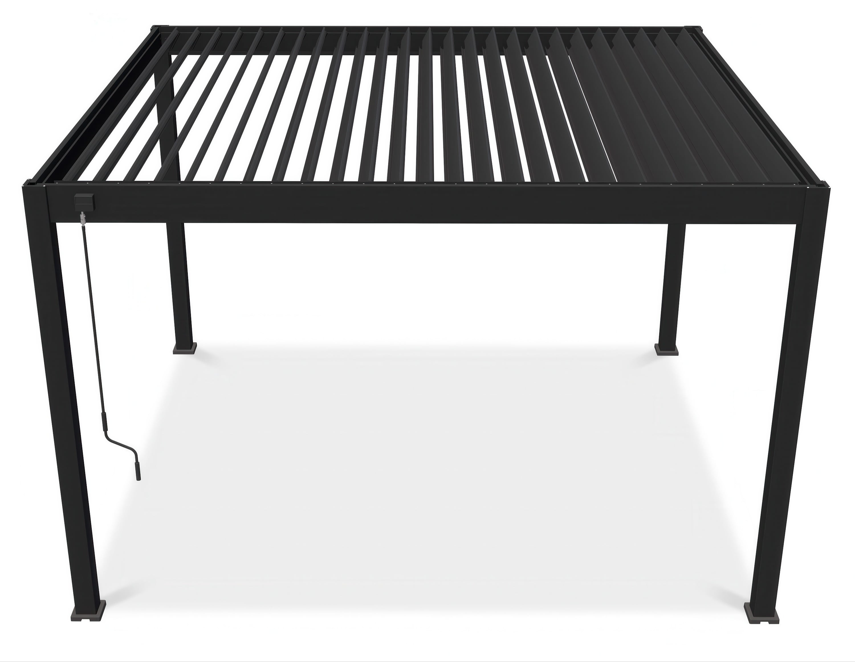 Widok z góry pergoli tarasowej DELUXE w rozmiarze 3,6x4 i w kolorze Anthracite