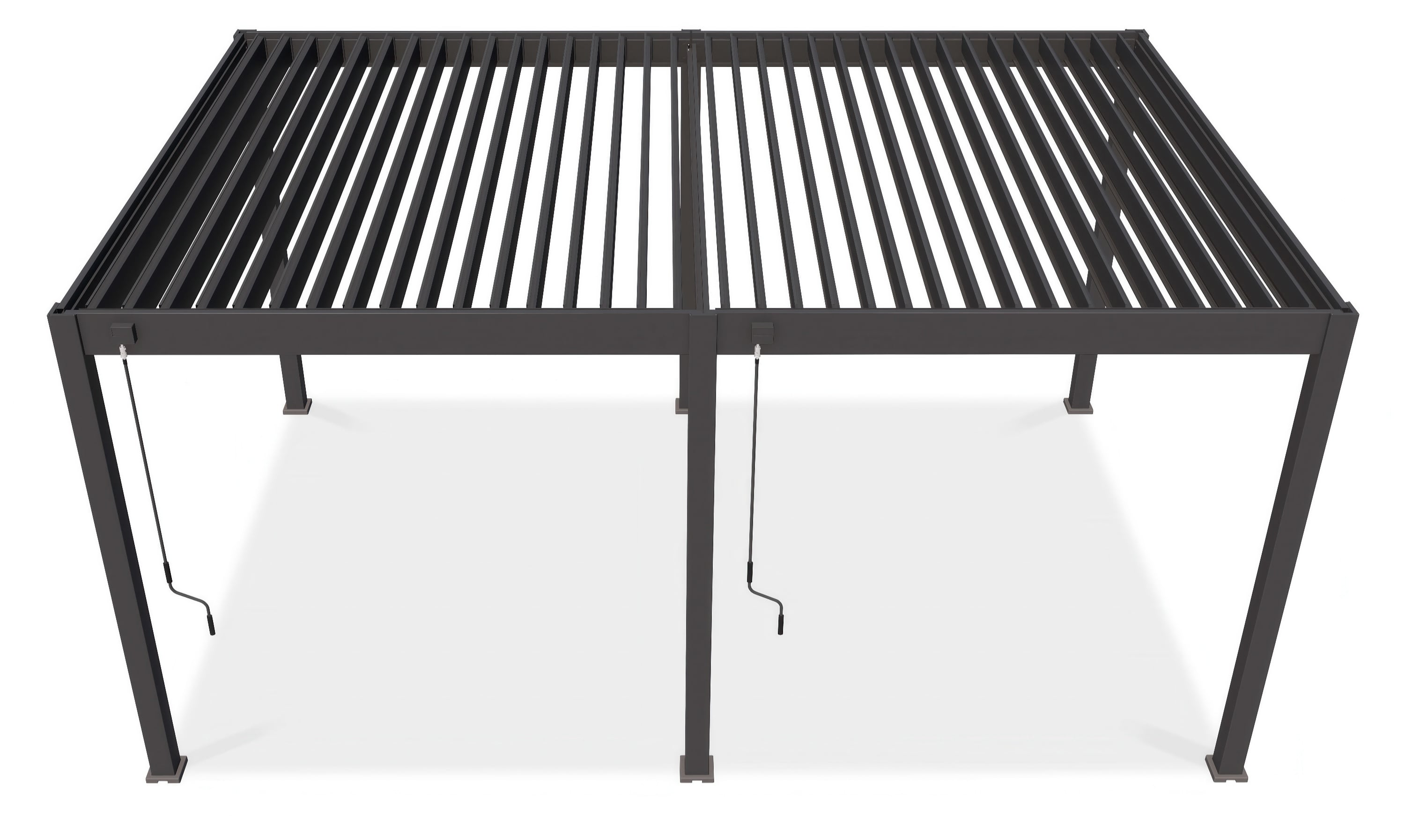 Widok z g&oacute;ry pergoli tarasowej DELUXE 3,6x5,3 Anthracite