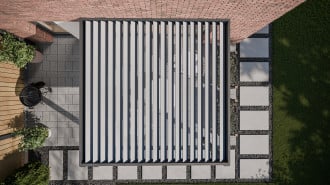 Widok z góry na pergole ELEGANCE WALL 3x3 AnthraciteLight Grey