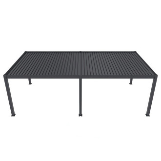 Widok z g&oacute;ry pergoli tarasowej DELUXE PRO AUTOMATIC z oświetleniem LED kolor antracytowy 4x8m