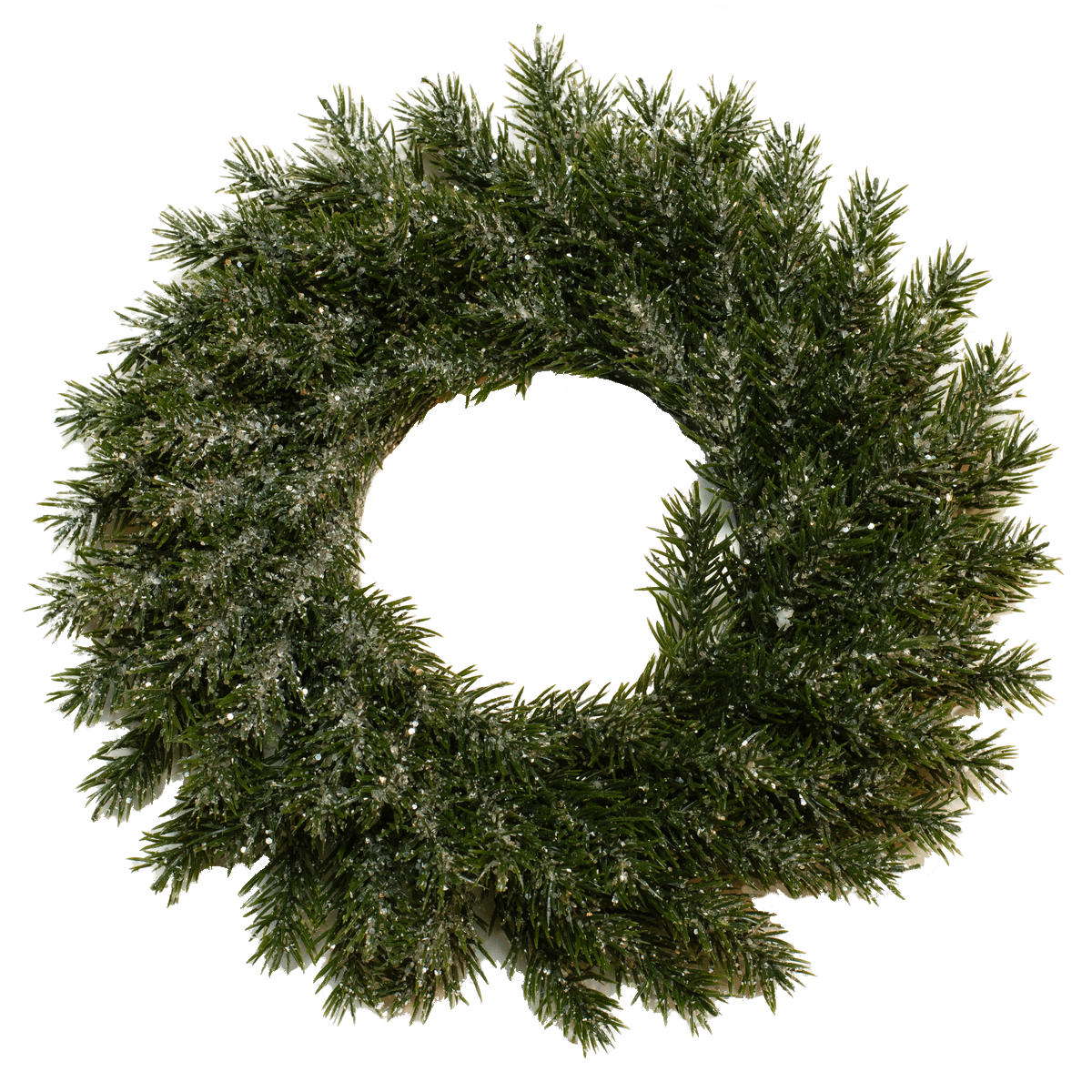 Wianek WINTALL, świerk szroniony z brokatem, średnica 34cm