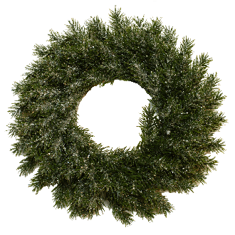 Wianek WINTALL, świerk szroniony z brokatem, średnica 34cm