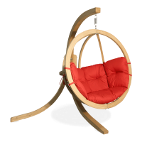 Drewniany fotel wiszący O-ZONE Czerwony