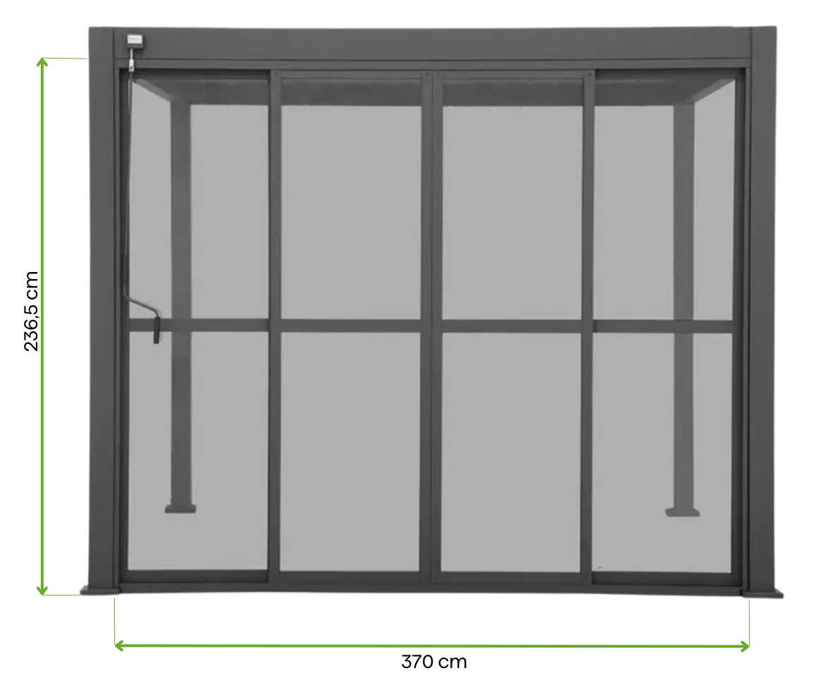 Wymiarowanie drzwi przesuwnych poliweglanowych anthracite Premium 4 Gutroof