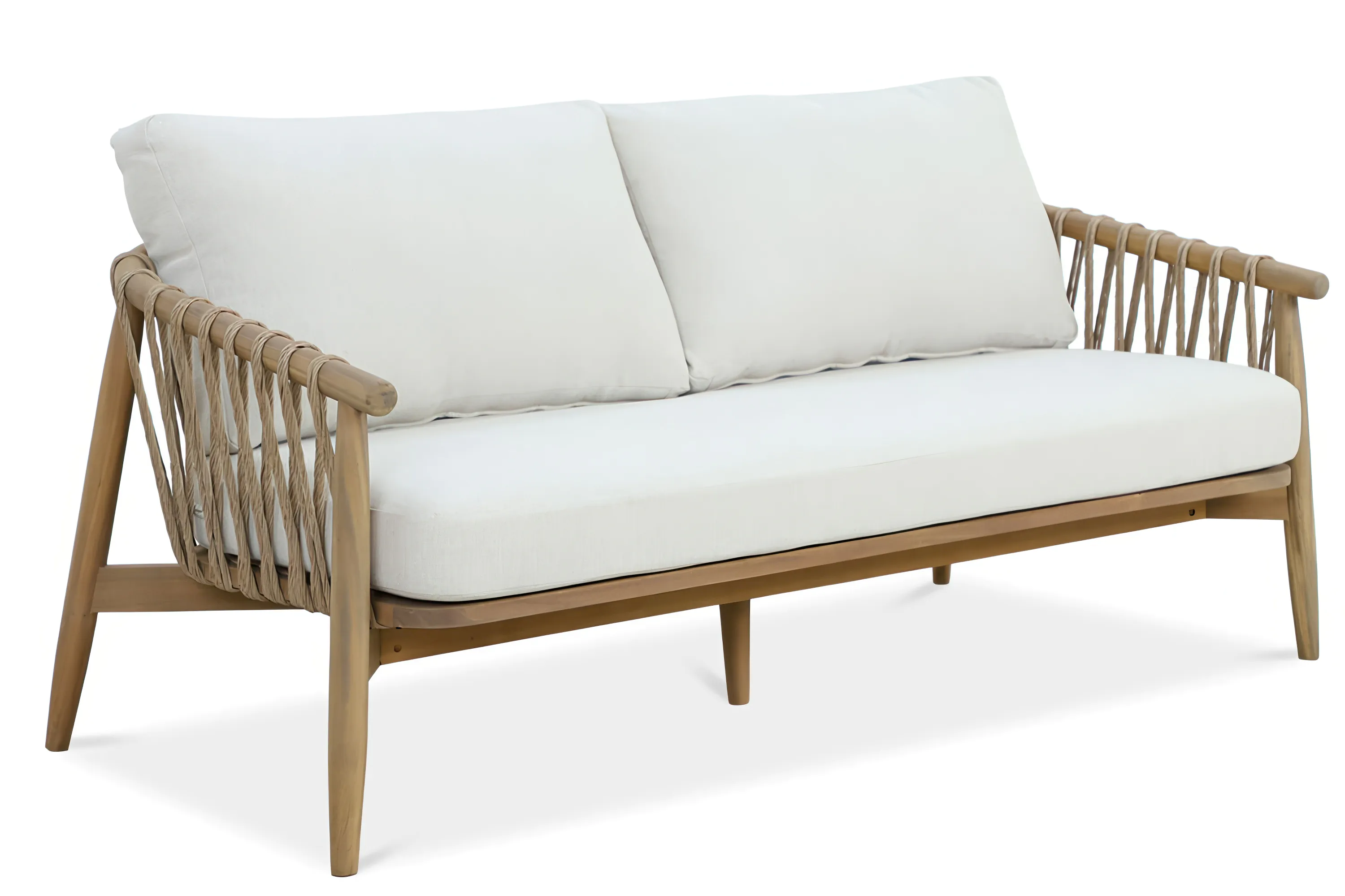 Wygodna, nowoczesna sofa z podłokietnikami i miękkim siedziskiem na taras
