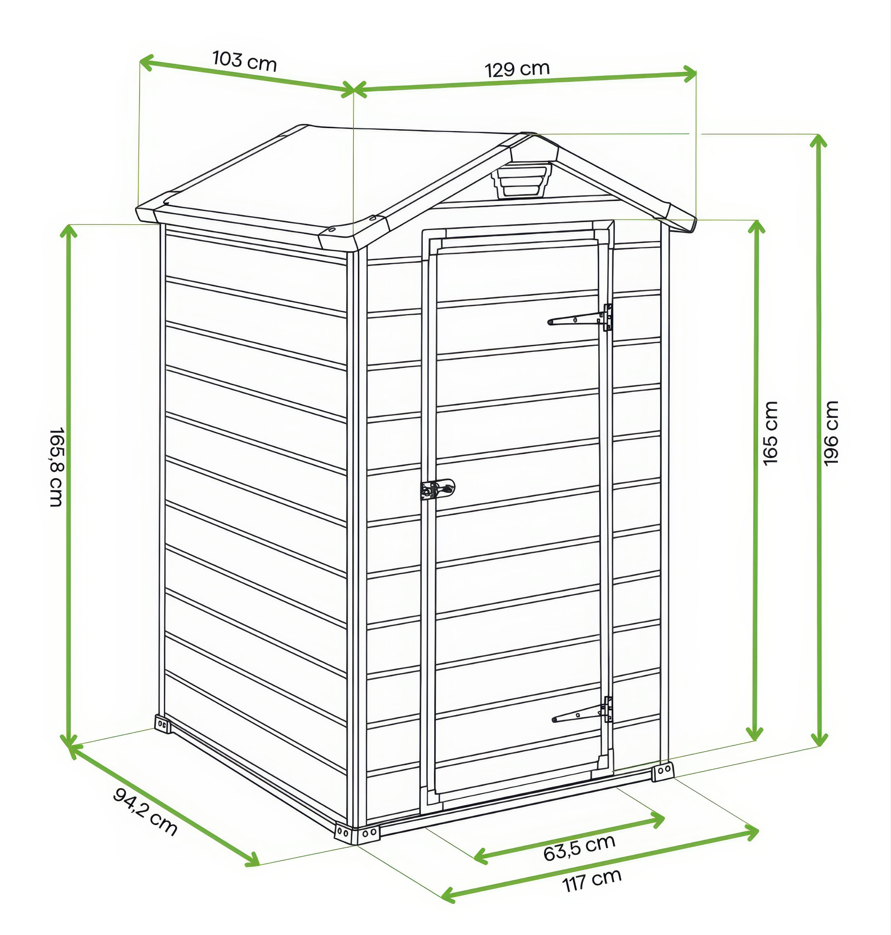 wymiarowanie domku Keter Manor 4x3s