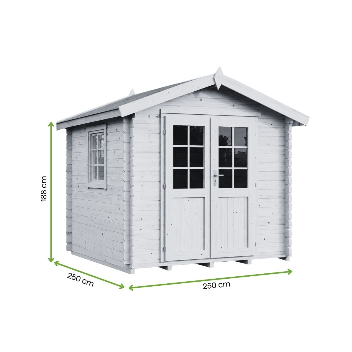 Wymiary - Domek drewniany TOFRA 250x250 cm - Nordenwood