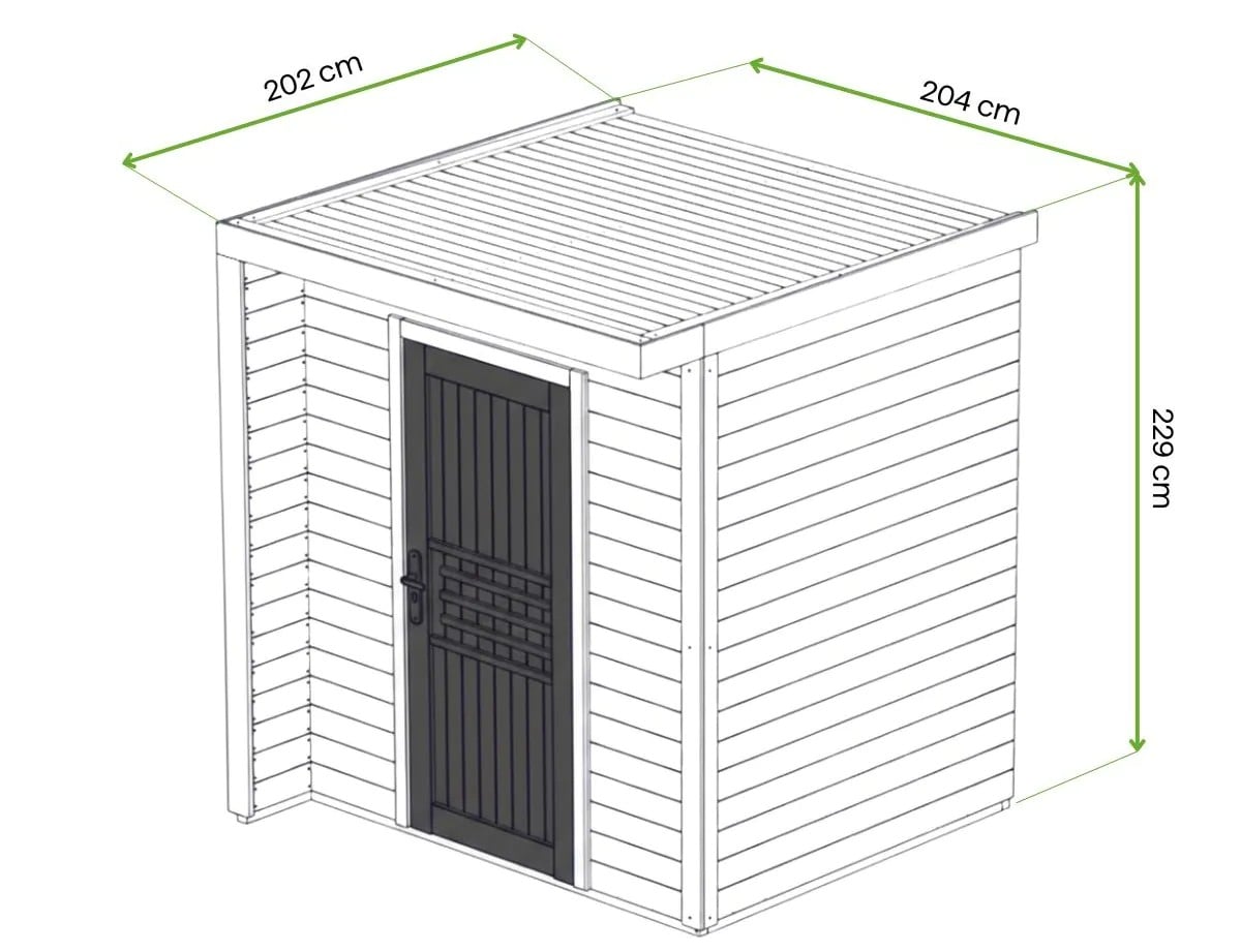 Wymiary - Domek_ogrodowy_BRATEK_204x202cm marki Megiw