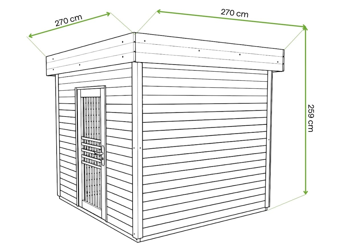 Wymiary - Domek ogrodowy MALWA 270x270cm - Megiw