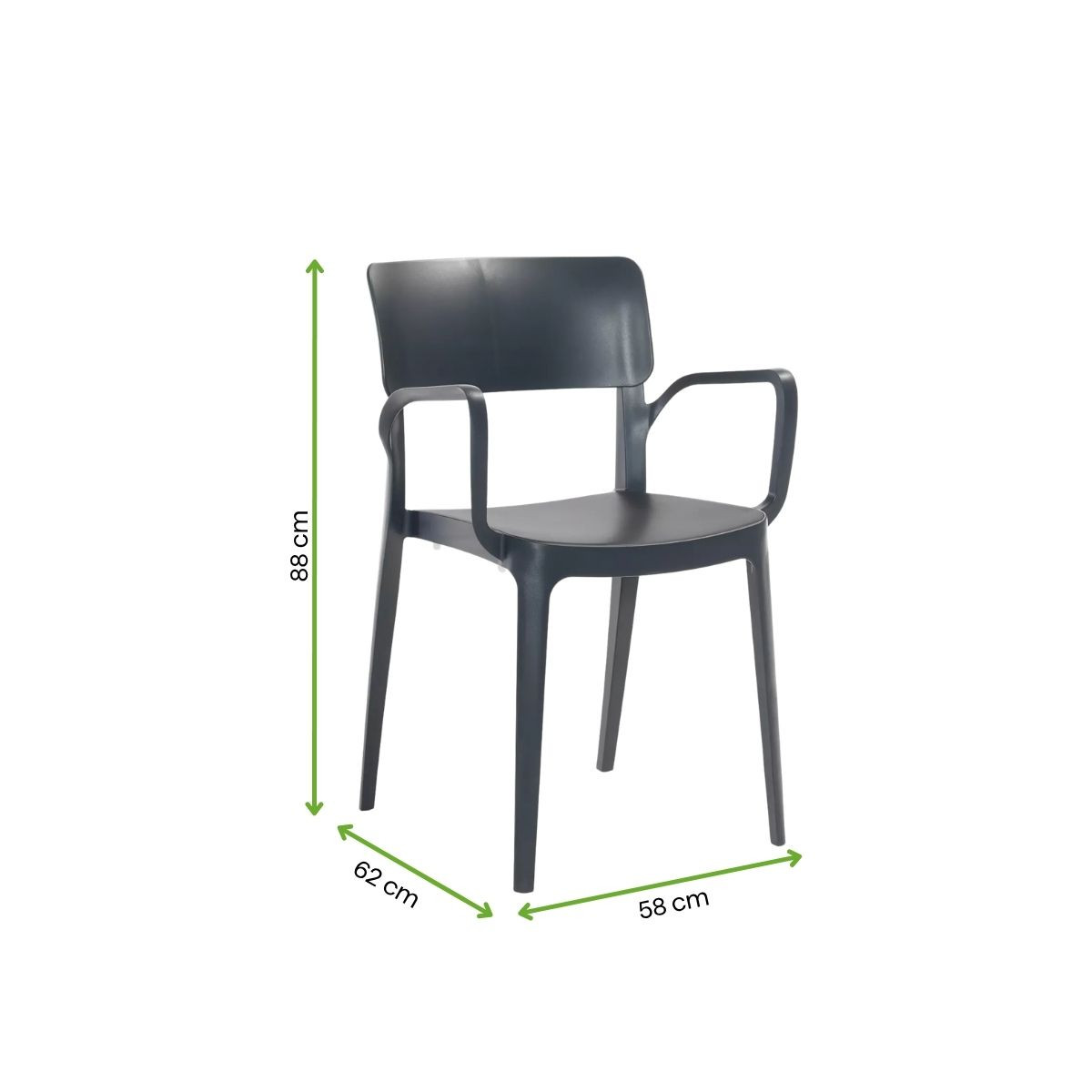 Wymiary - Krzesło ogrodowe PANORA anthracite - NOVUSSI