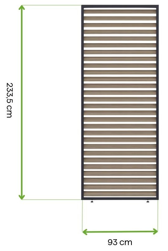Wymiarowanie panelu żaluzjowego poziomego do pergoli ELEGANCE/DELUXE/FUSION 1m Woodgrain - Gutroof