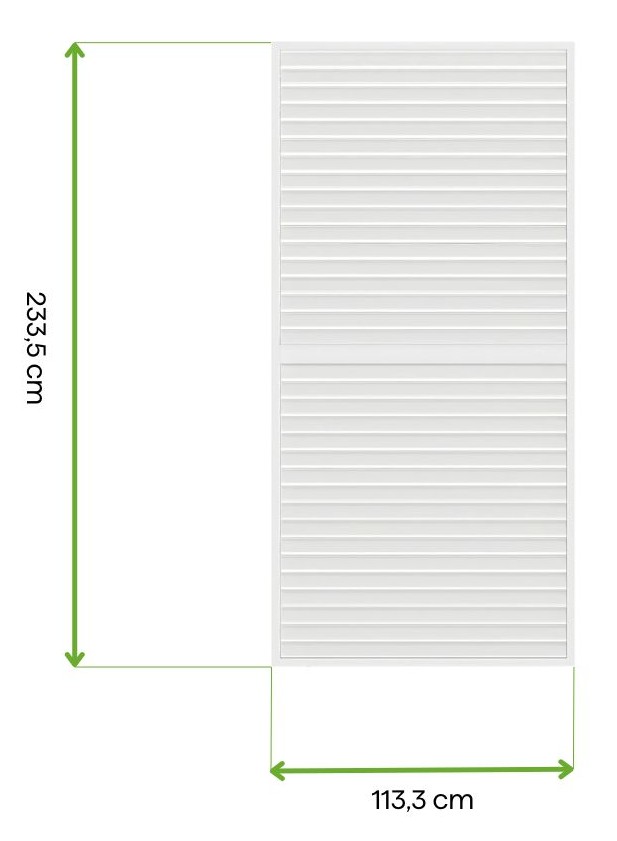 Wymiary - Panel żaluzjowy poziomy regulowany do pergoli ELEGANCE/DELUXE/FUSION 1.2 m White - Gutroof