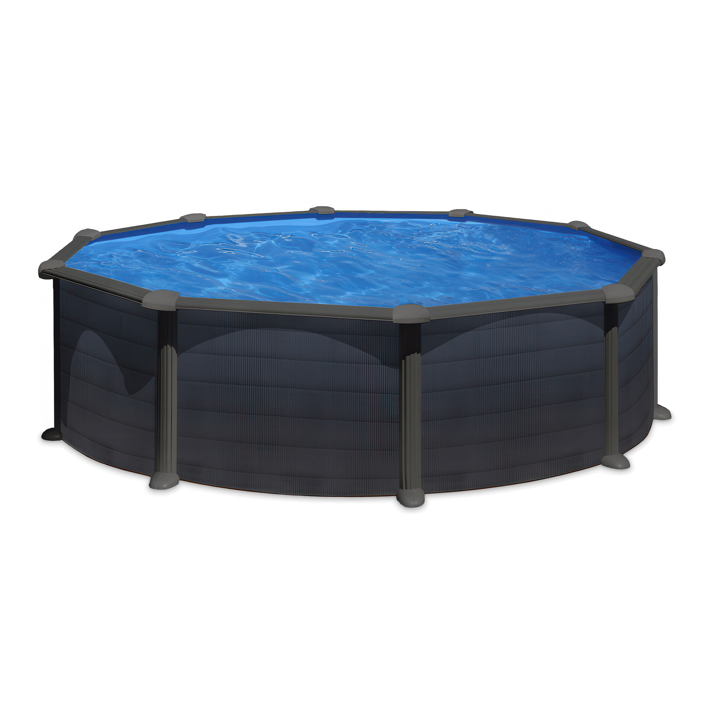 czarny basen stelażowy całoroczny