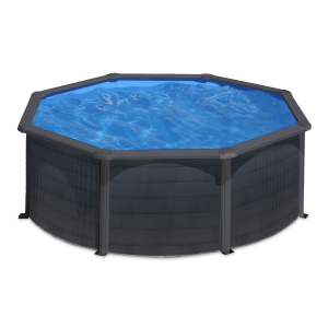 czarny basen całoroczny stelażowy