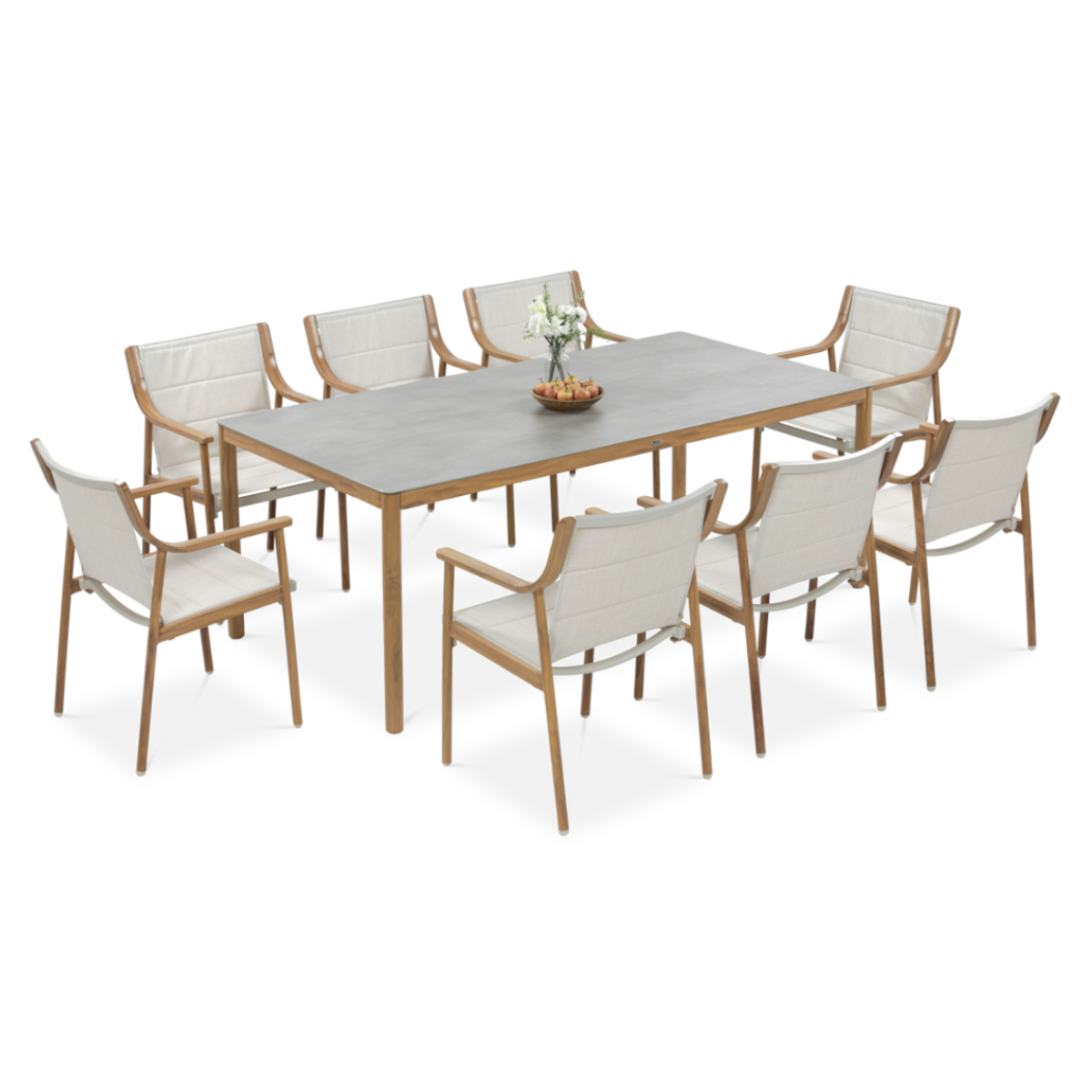 Zestaw PATTAYA 8 krzeseł i stół - perspektywa z góry 