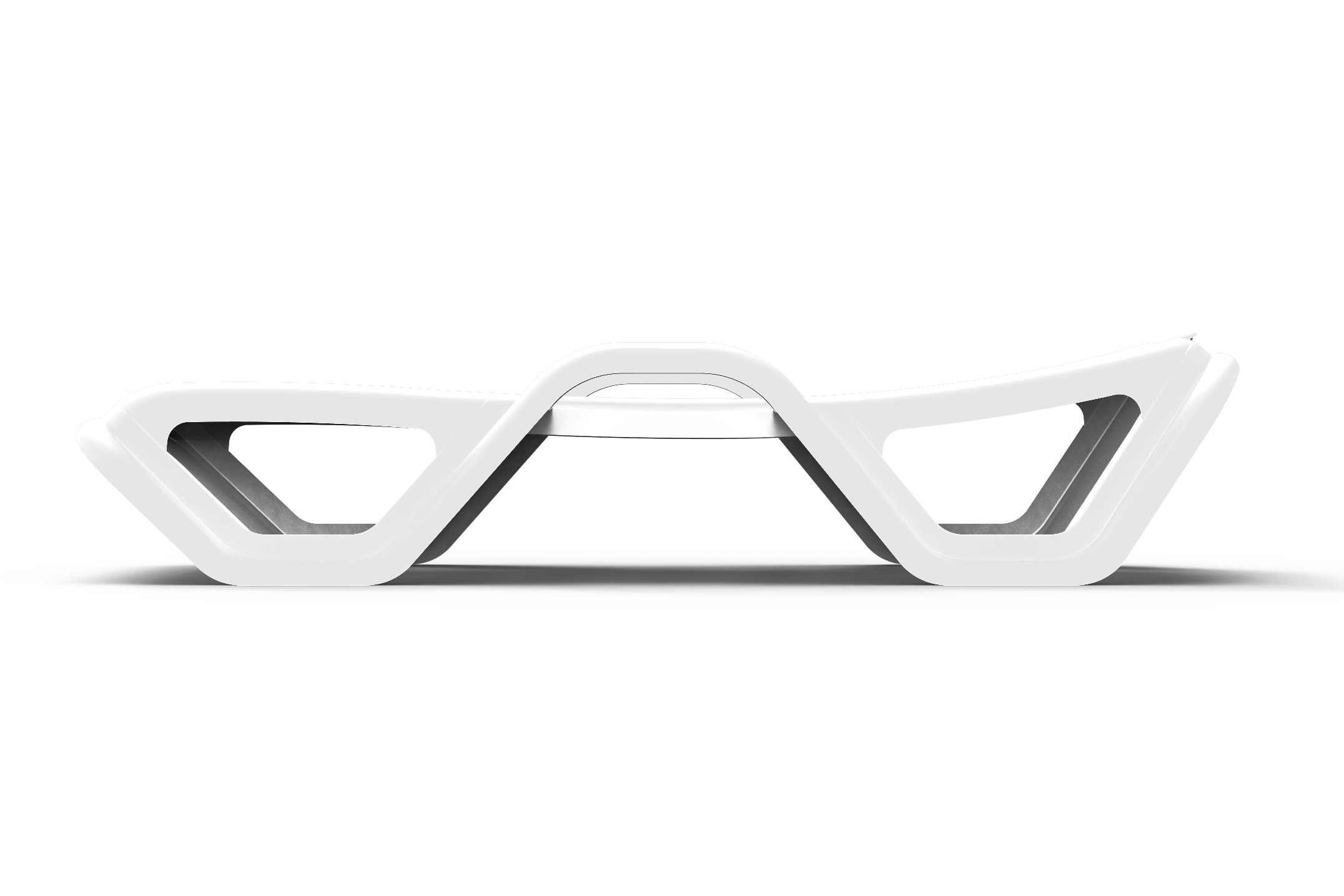Вид збоку шезлонга Monoblock White New Bjorkka
