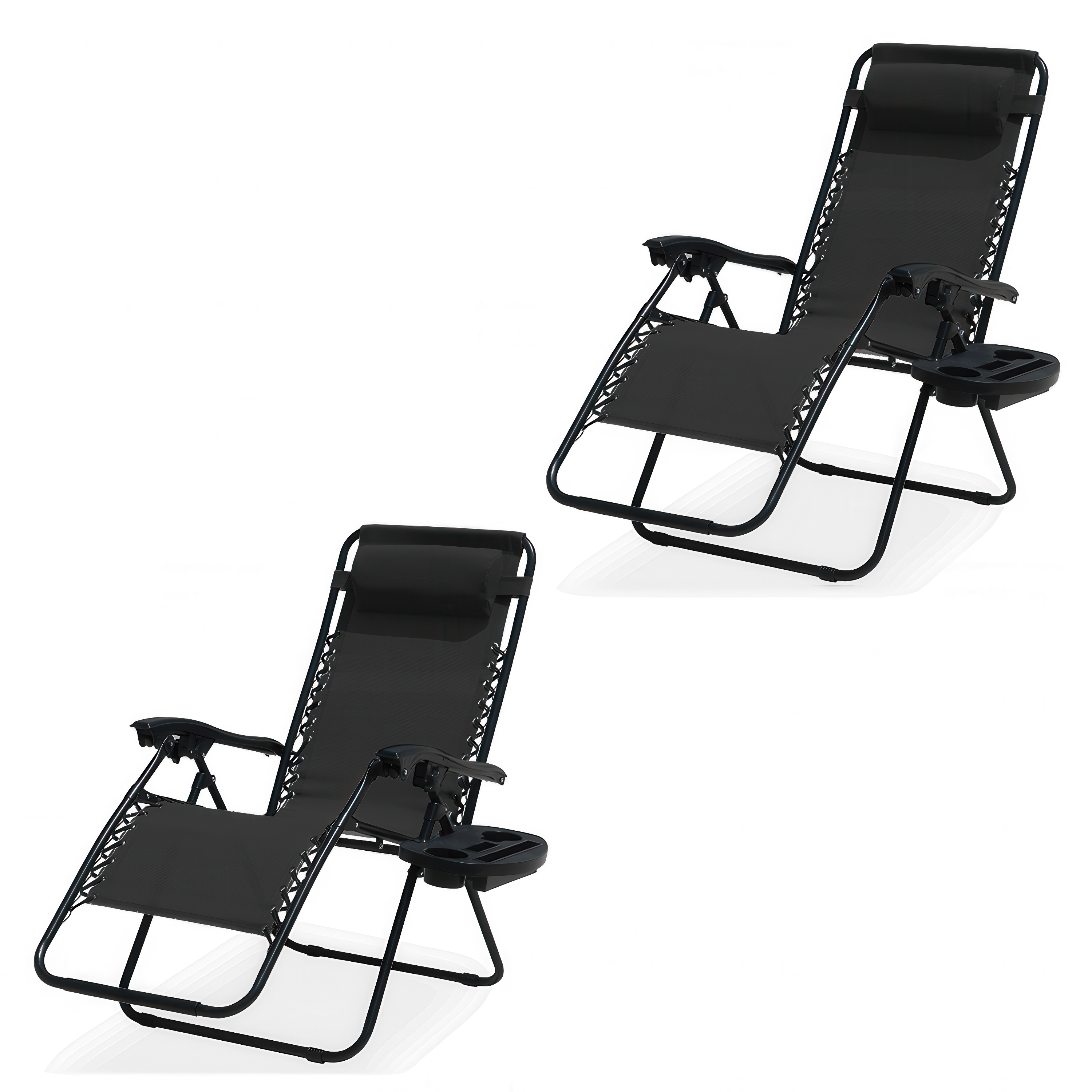 Zestaw dwóch składanych leżaków ogrodowych LAGUNA w kolorze czarnym- Focus Garden