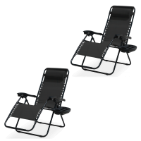 Zestaw dwóch składanych leżaków ogrodowych LAGUNA Black - Focus Garden