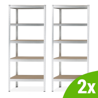 Zestaw dwóch regałów garażowych metalowych 180x90x40cm - Hardmaister