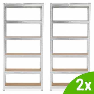 Zestaw dwóch regałów warsztatowych metalowych 180x90x30cm - Hardmaister